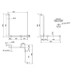 132-I-B MANIGLIONE PER DISABILI 3 LATI Sx 660x660x780 B THERMOMAT