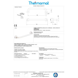 M45-I-B MANIGLIONE PER DISABILI LINEARE CM 45 BIANCO THERMOMAT